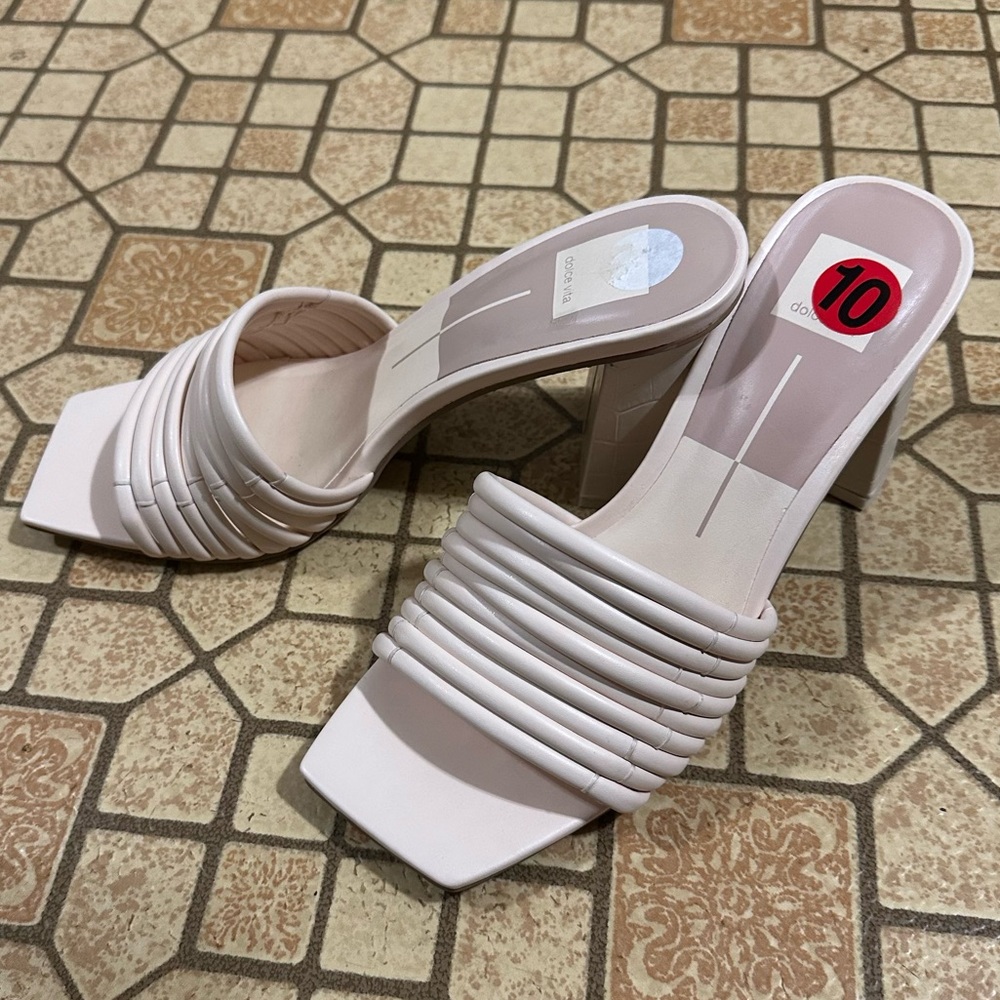 Dolce Vita Priana Cream Ivory Heel Open Toe Stella shoes‎ Size 10